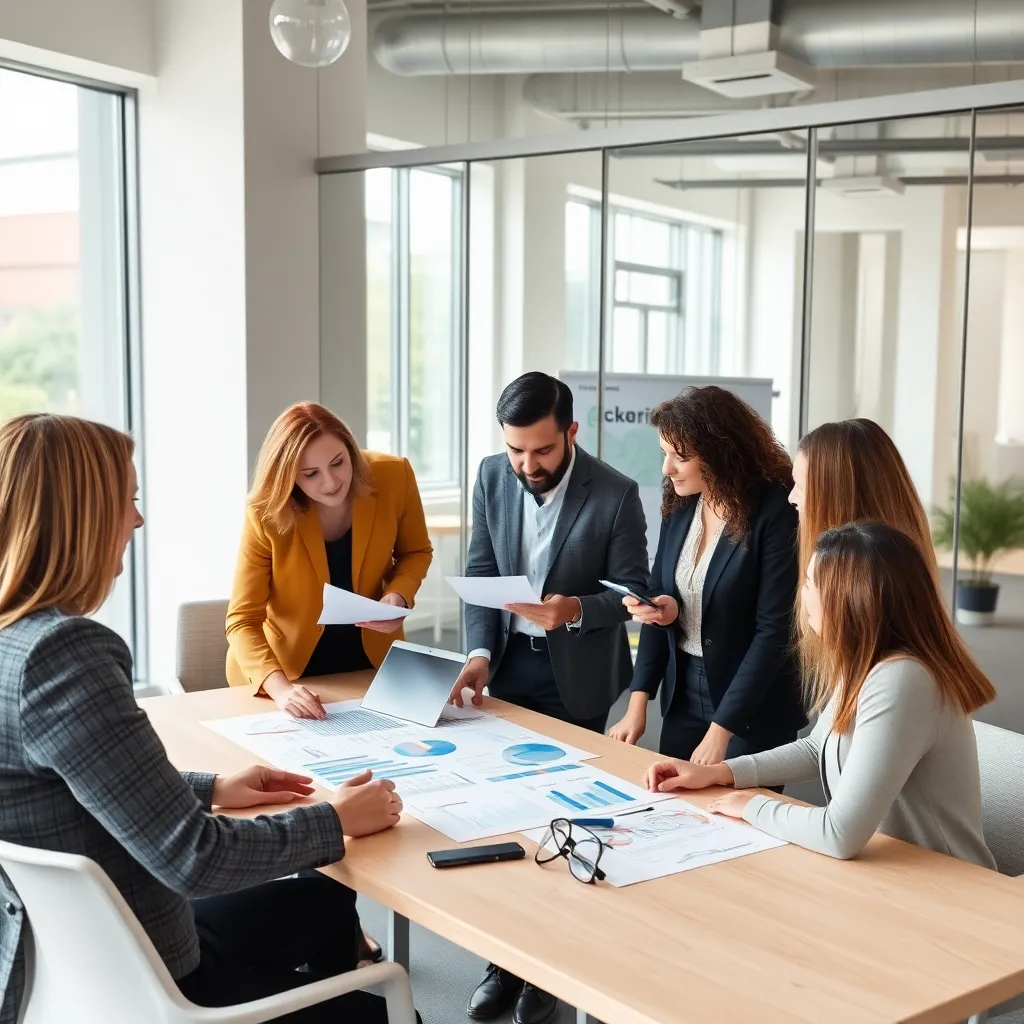 Ondernemers bespreken financiële strategie in kantoor