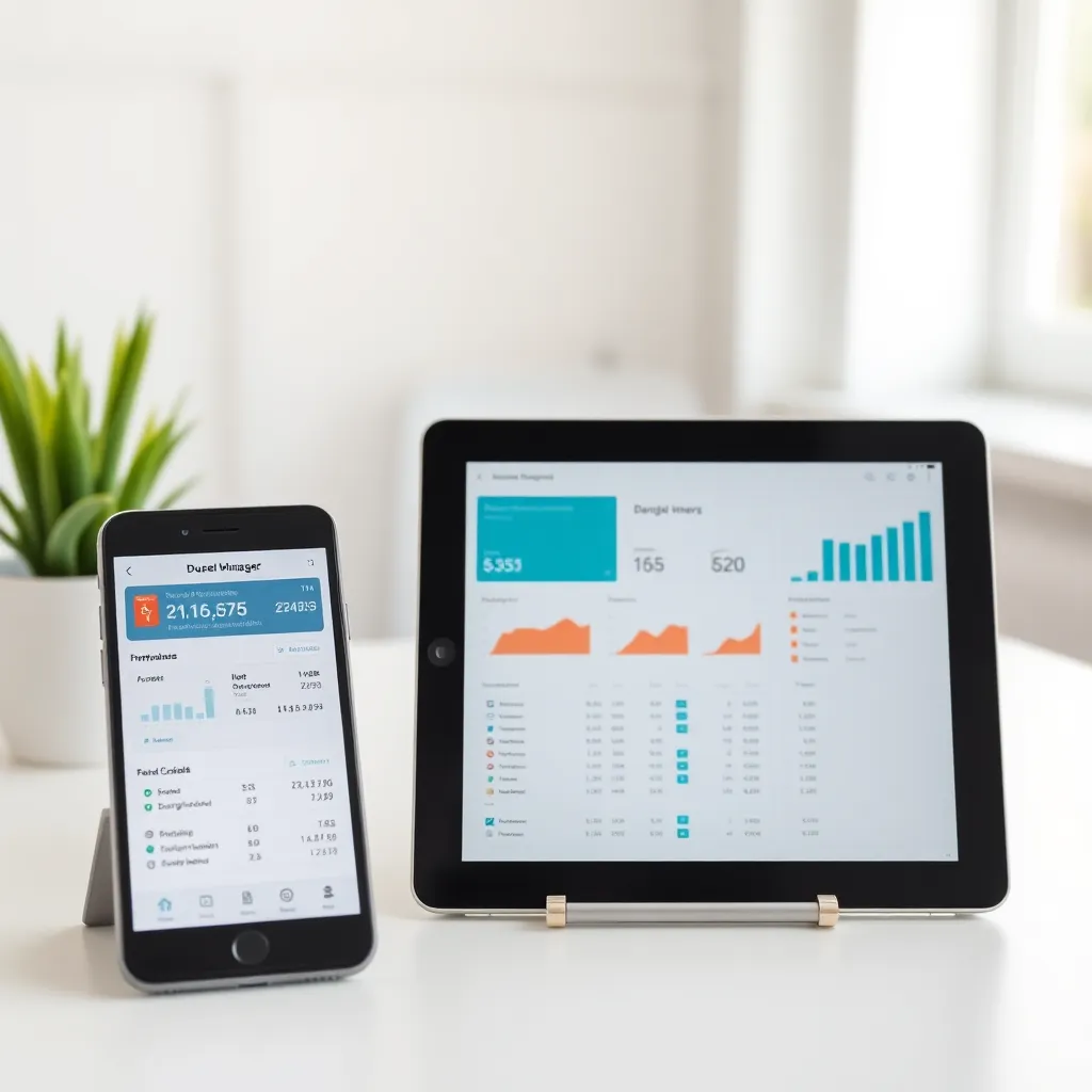 Digitale financiële tools op smartphone en tablet